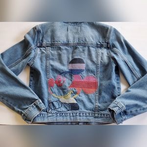 Gap Kids Embroidered Denim Jean Jacket Mickey Mouse Size XXL 14/16 VGUC
